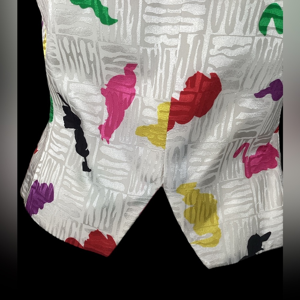 Vintage 80’s David Hayes Silk Abstract Blazer. B30 - Picture 4 of 15